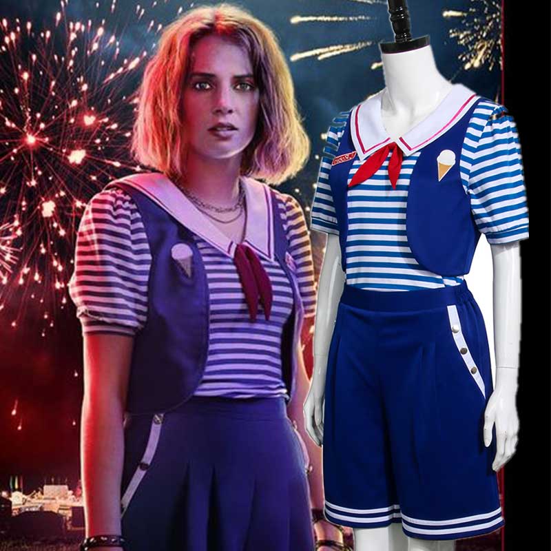 Stranger Things Stagione 3 Robin Scoops Ahoy Costume Cosplay Per Adulti 